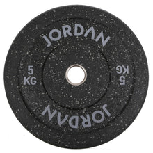 Lade das Bild in den Galerie-Viewer, Jordan Fitness HG Black Rubber Bumper Weight Plates - Coloured Fleck