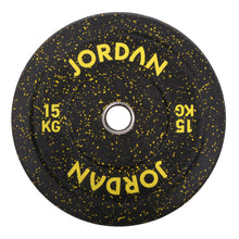Lade das Bild in den Galerie-Viewer, Jordan Fitness HG Black Rubber Bumper Weight Plates - Coloured Fleck