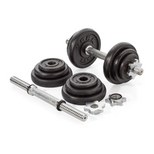 Load image into Gallery viewer, York Fitness 20kg Black Cast Iron Dumbbell Set And Case