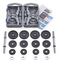 Load image into Gallery viewer, York Fitness 20kg Black Cast Iron Dumbbell Set And Case