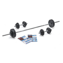 Load image into Gallery viewer, York Fitness 50 KG Cast Iron Spinlock Barbell | Dumbbell Set