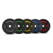 Lade das Bild in den Galerie-Viewer, Jordan Fitness HG Black Rubber Bumper Weight Plates - Coloured Fleck