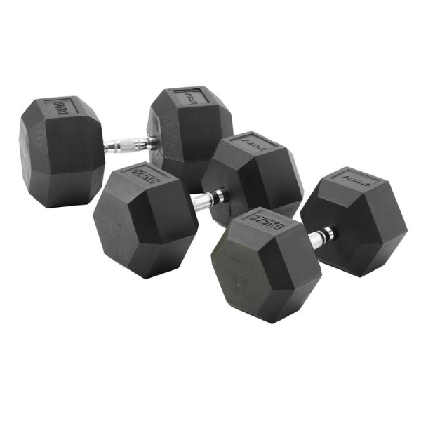 York Barbell Pro PVC Enriched Enviro Rubber Hex Dumbbells
