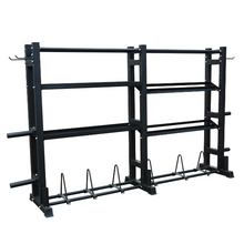 Cargar imagen en el visor de la galería, 4-Tier Functional Weights &amp; Bar Storage - Black
