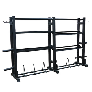 4-Tier Functional Weights & Bar Storage - Black