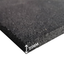 Cargar imagen en el visor de la galería, Premium 20mm Black Rubber Gym Flooring - Straight Edge
