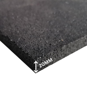 Premium 20mm Black Rubber Gym Flooring - Straight Edge