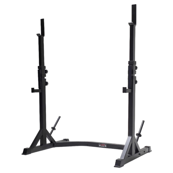 York Barbell C19S Squat Stands With Drop Hooks, Plate Storage