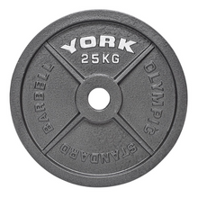Cargar imagen en el visor de la galería, York Barbell Olympic 2&quot; Hammertone Cast Iron Weight Plates
