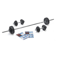 Load image into Gallery viewer, York Fitness 50 KG Cast Iron Spinlock Barbell | Dumbbell Set
