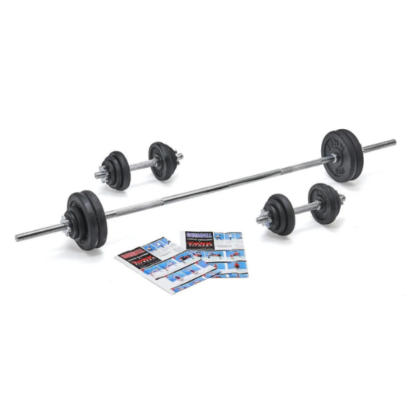 York Fitness 50 KG Cast Iron Spinlock Barbell | Dumbbell Set