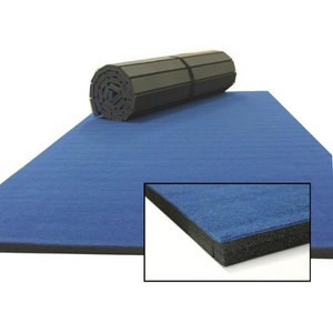 Cannons UK Rollaway Gymnastics Wrestling Martial Arts Mat Carpet Top Blue or Black 3m