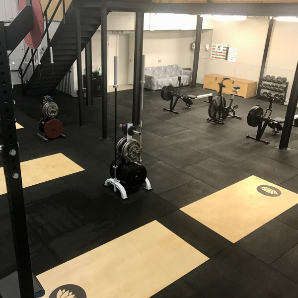 Custom Birch Integrated Weightlifting Platform – Perfect Gym Flooring