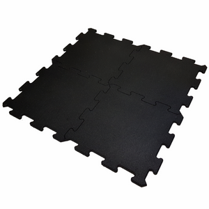 Pavi Black Interlocking 1m x 1m Rubber Tile 15mm Thick
