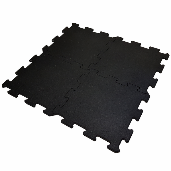 Pavi Black Interlocking 1m x 1m Rubber Tile 20mm Thick – Perfect Gym ...