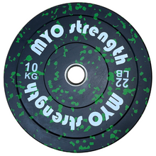 Load image into Gallery viewer, Myo Strength Olympic Rubber Speckled Bumper Plates
