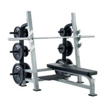 Load image into Gallery viewer, York Barbell Olympic Flat Bench with Gun Racks
